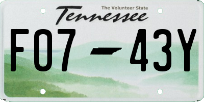 TN license plate F0743Y