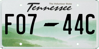 TN license plate F0744C