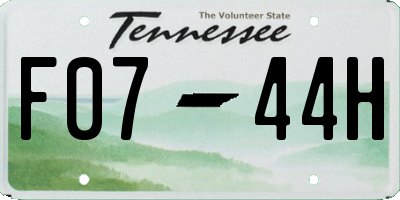 TN license plate F0744H