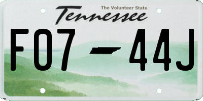 TN license plate F0744J