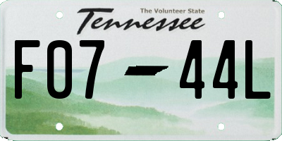 TN license plate F0744L