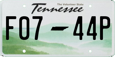 TN license plate F0744P
