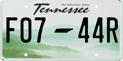 TN license plate F0744R
