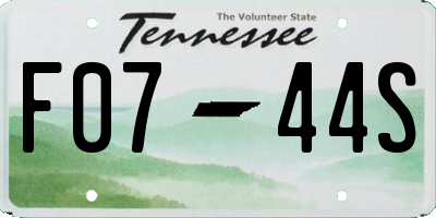 TN license plate F0744S