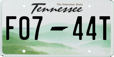 TN license plate F0744T