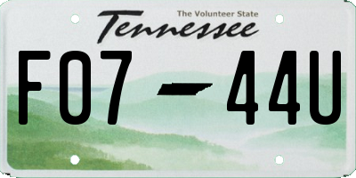 TN license plate F0744U