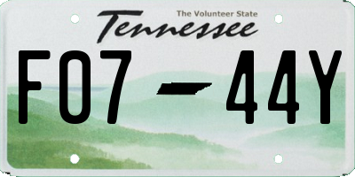 TN license plate F0744Y
