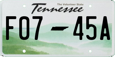 TN license plate F0745A