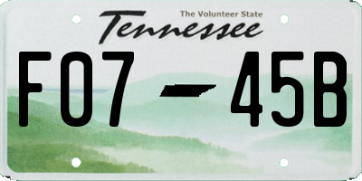TN license plate F0745B