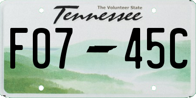 TN license plate F0745C