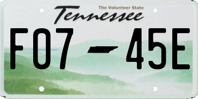 TN license plate F0745E