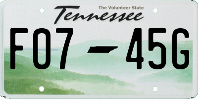 TN license plate F0745G