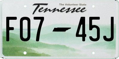 TN license plate F0745J