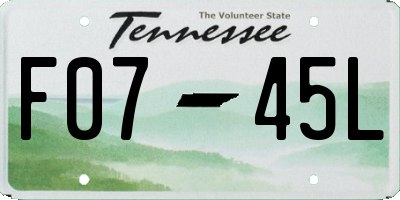TN license plate F0745L