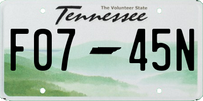 TN license plate F0745N
