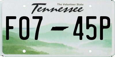 TN license plate F0745P