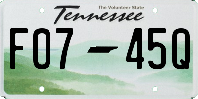TN license plate F0745Q