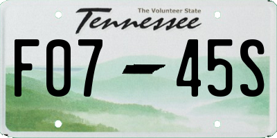 TN license plate F0745S