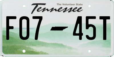 TN license plate F0745T