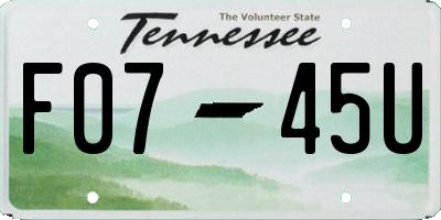 TN license plate F0745U