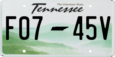 TN license plate F0745V
