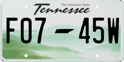 TN license plate F0745W