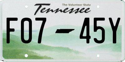 TN license plate F0745Y
