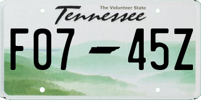 TN license plate F0745Z
