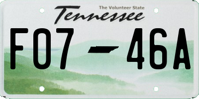 TN license plate F0746A