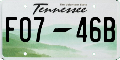TN license plate F0746B