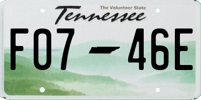 TN license plate F0746E