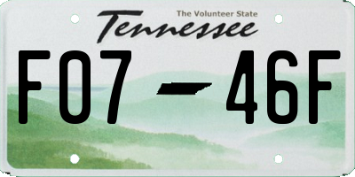 TN license plate F0746F