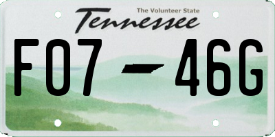 TN license plate F0746G