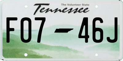TN license plate F0746J