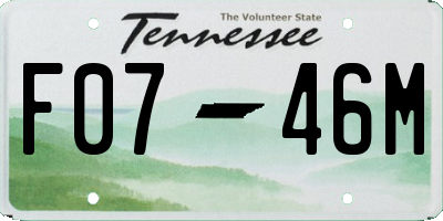 TN license plate F0746M