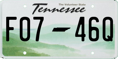 TN license plate F0746Q