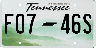 TN license plate F0746S