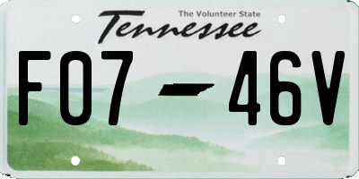 TN license plate F0746V
