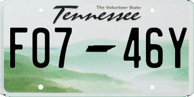 TN license plate F0746Y