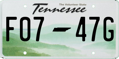 TN license plate F0747G