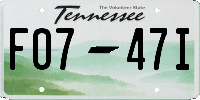 TN license plate F0747I