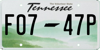 TN license plate F0747P