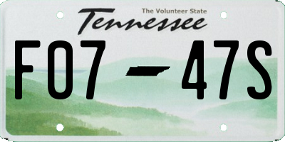 TN license plate F0747S
