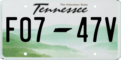 TN license plate F0747V