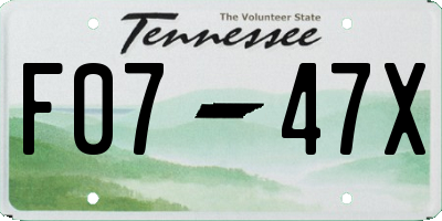 TN license plate F0747X