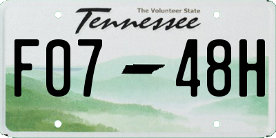 TN license plate F0748H