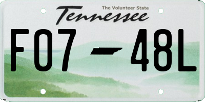 TN license plate F0748L