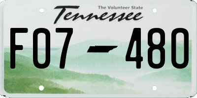 TN license plate F0748O