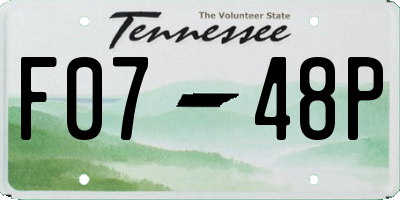 TN license plate F0748P