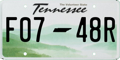 TN license plate F0748R